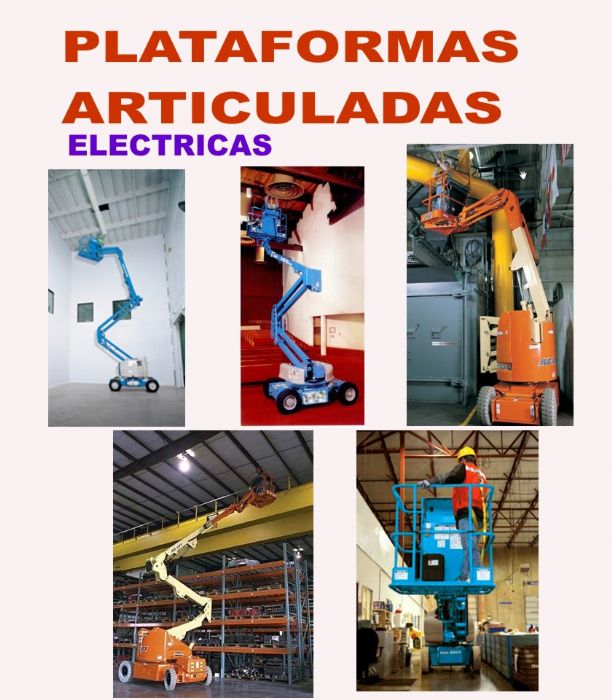 RENTA, ALQUILER/VENTA de  Plataformas de Levantamiento Articuladas. Plataformas eléctricas articuladas. plumilla articulada. Telescópicas. equipos elevadores. Articuladas. trabajos en altura. plataformas eléctricas.  equipo de levantamiento. alquiler de e
